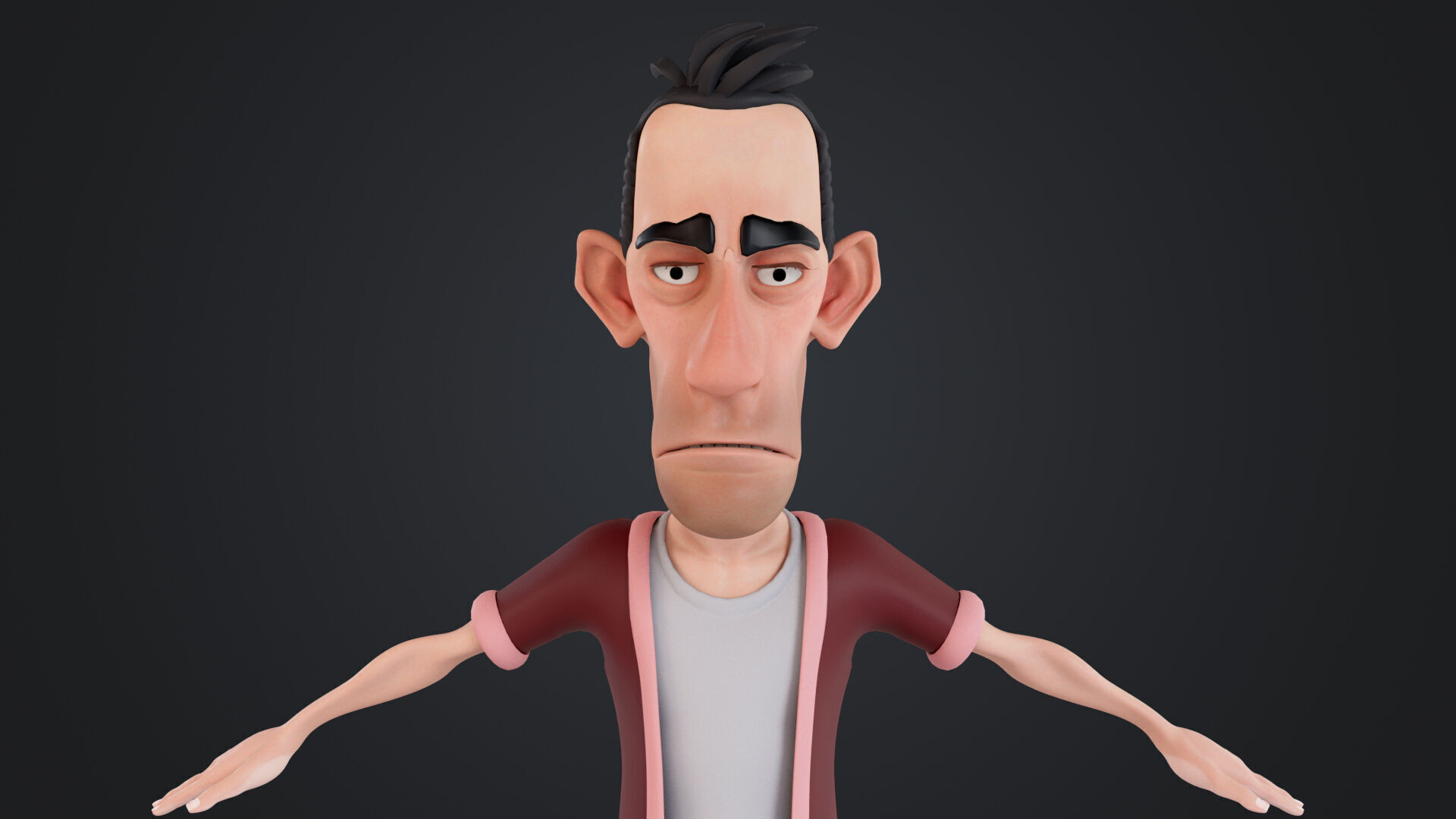 Cartoon Man Rigged Low-poly 3D model_12