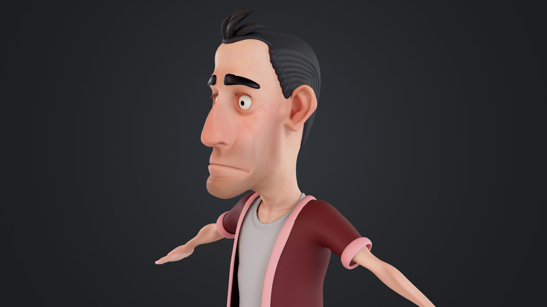 Cartoon Man Rigged Low-poly 3D model_7