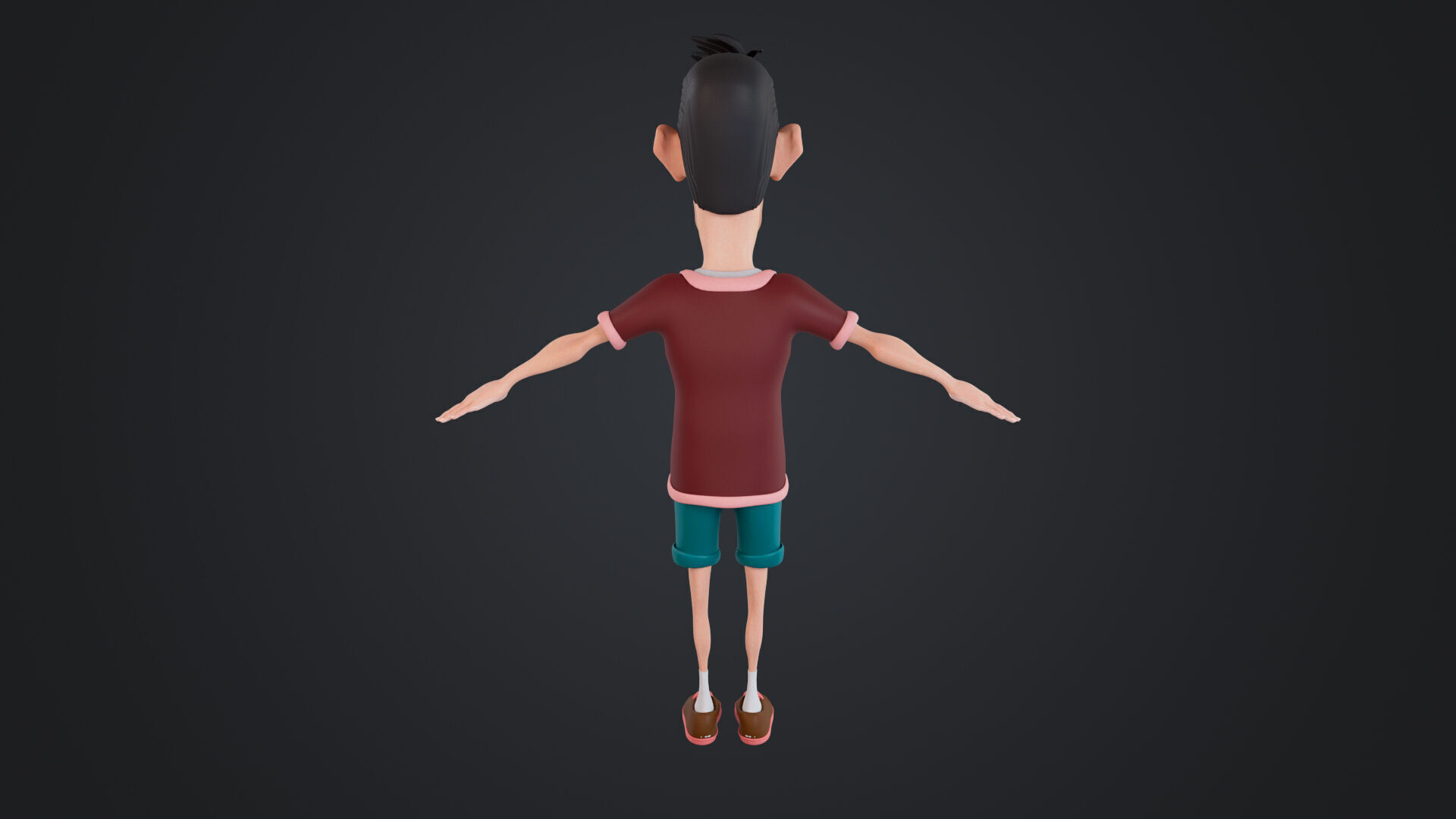 Cartoon Man Rigged Low-poly 3D model_5