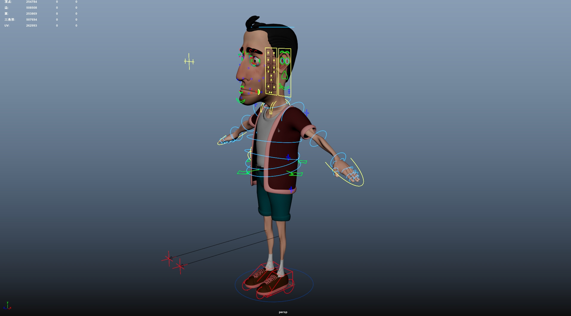 Cartoon Man Rigged Low-poly 3D model_21