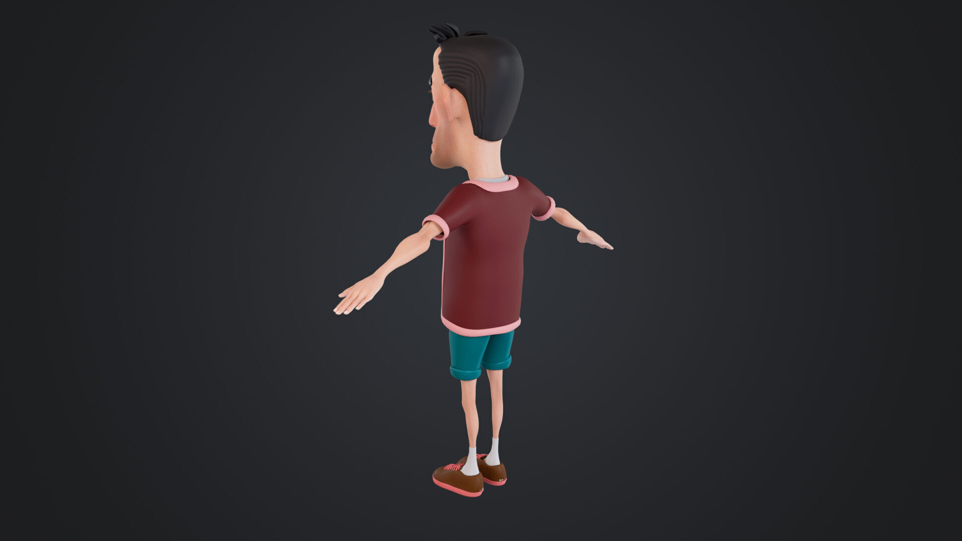 Cartoon Man Rigged Low-poly 3D model_4