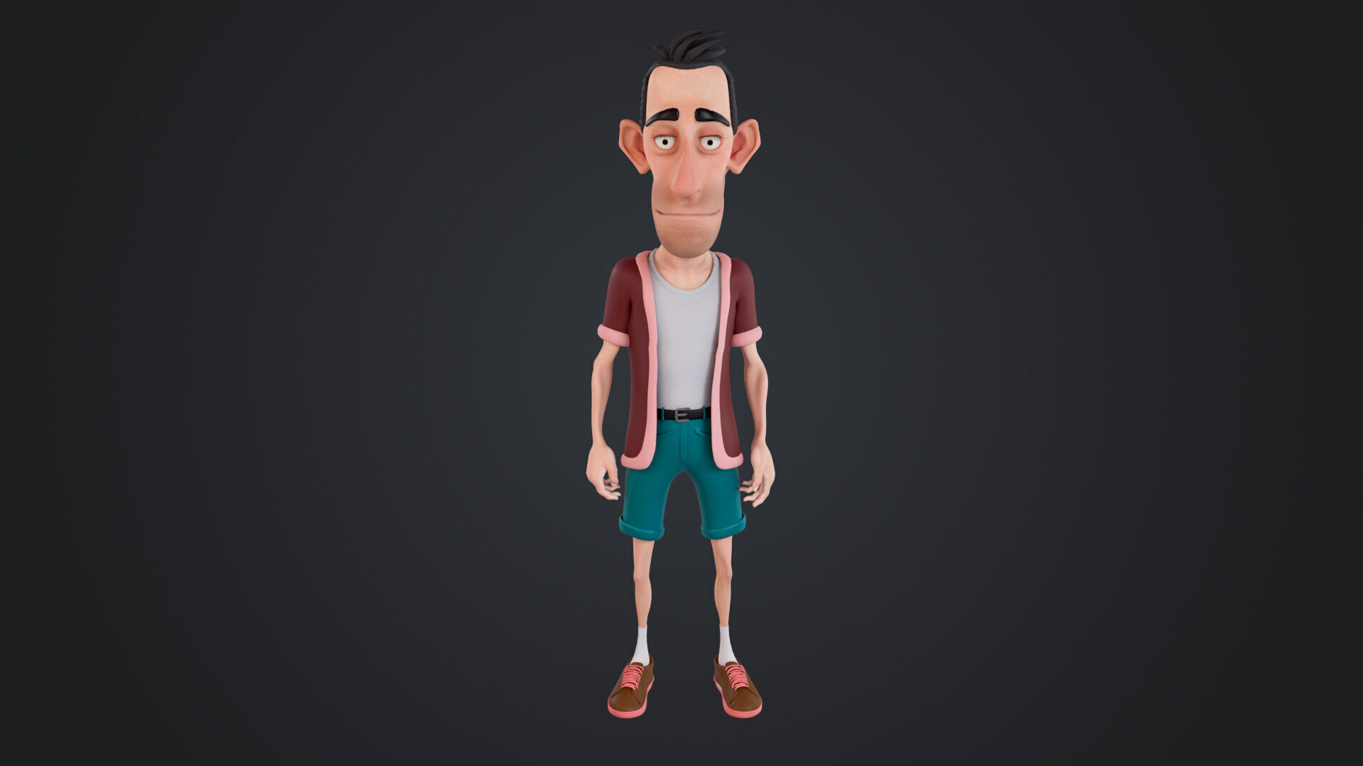 Cartoon Man Rigged Low-poly 3D model_16