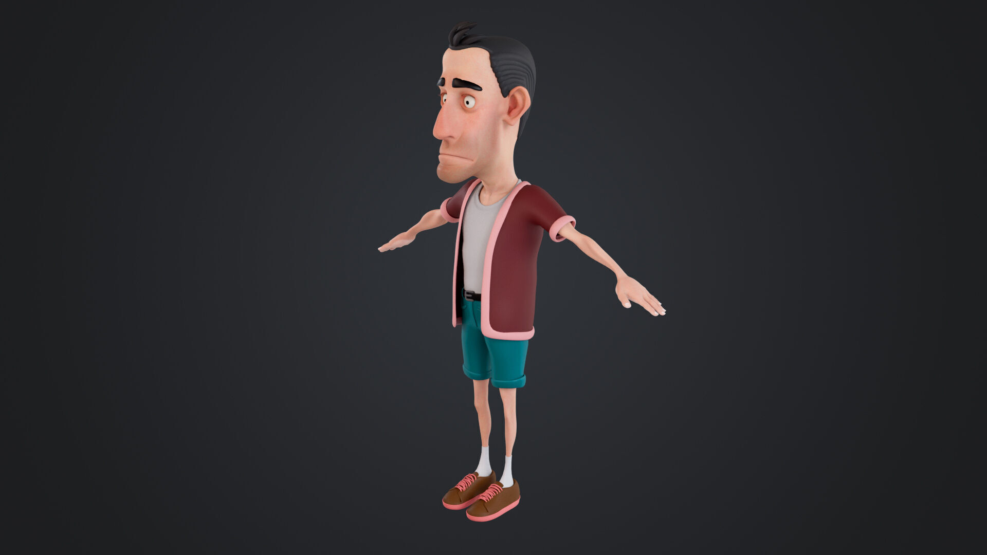 Cartoon Man Rigged Low-poly 3D model_2