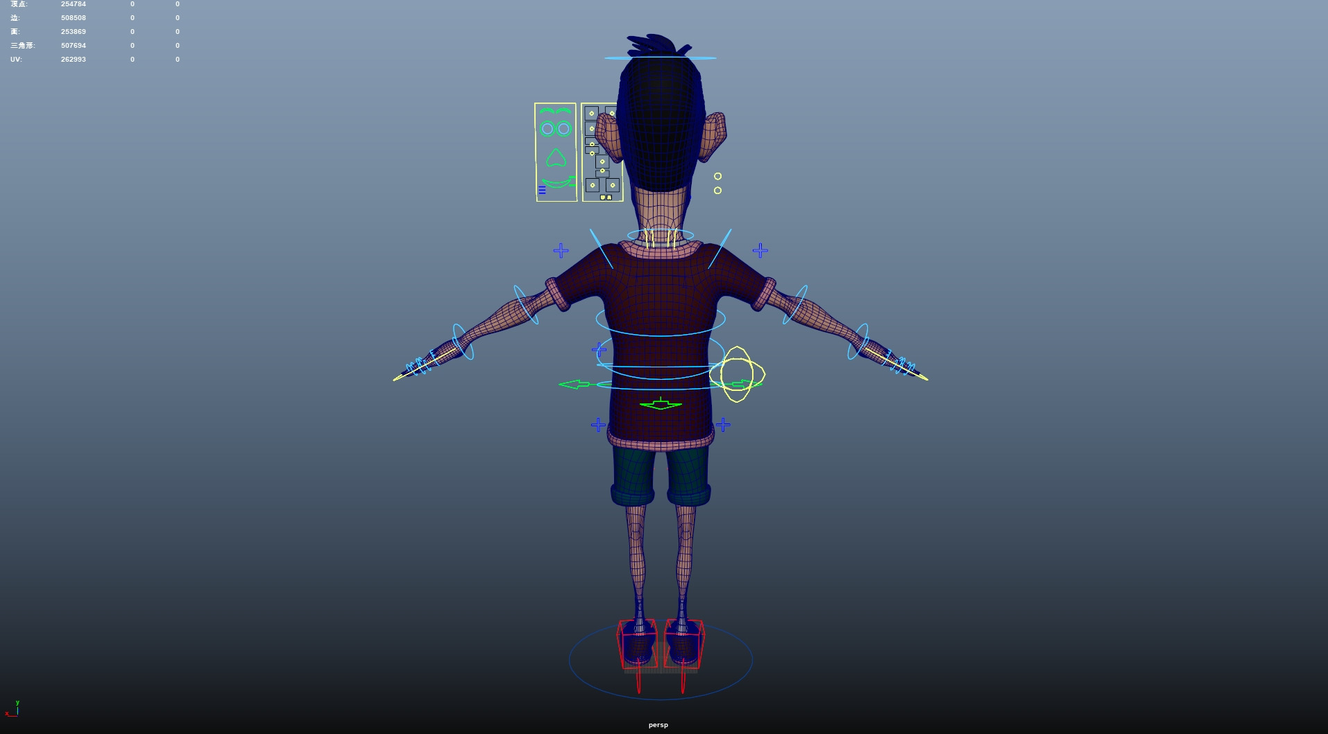 Cartoon Man Rigged Low-poly 3D model_22
