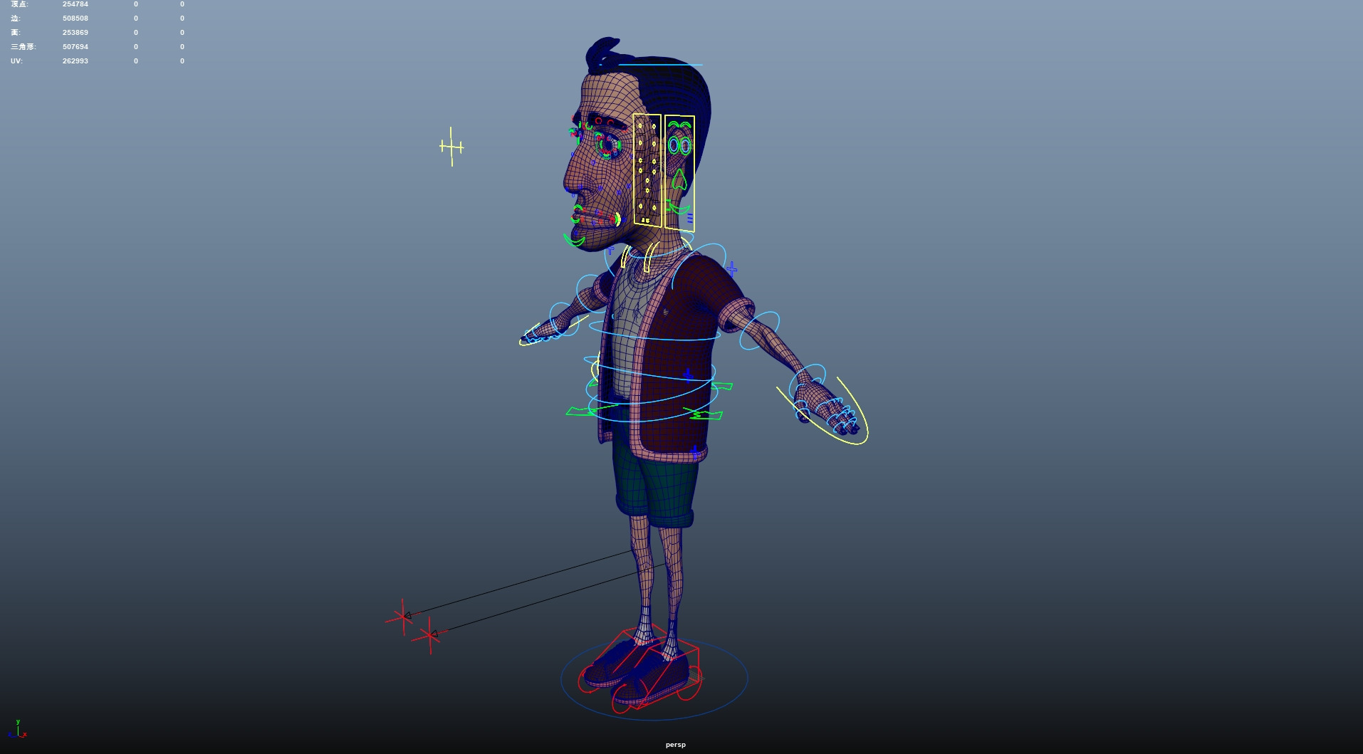 Cartoon Man Rigged Low-poly 3D model_20