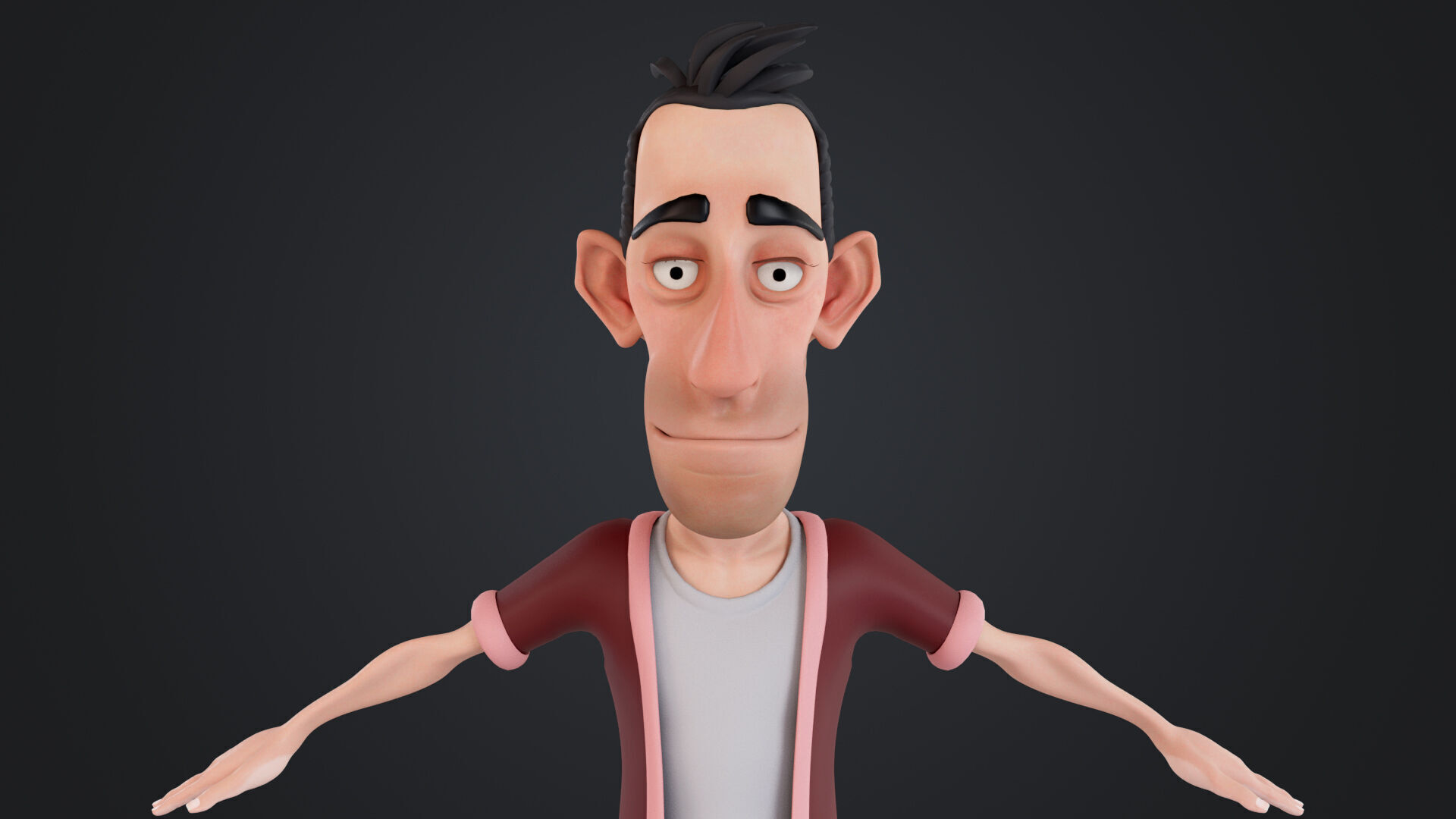 Cartoon Man Rigged Low-poly 3D model_11