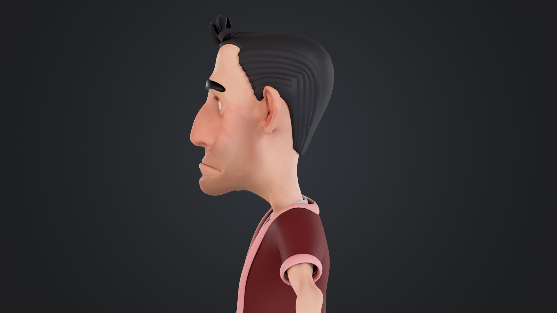 Cartoon Man Rigged Low-poly 3D model_8