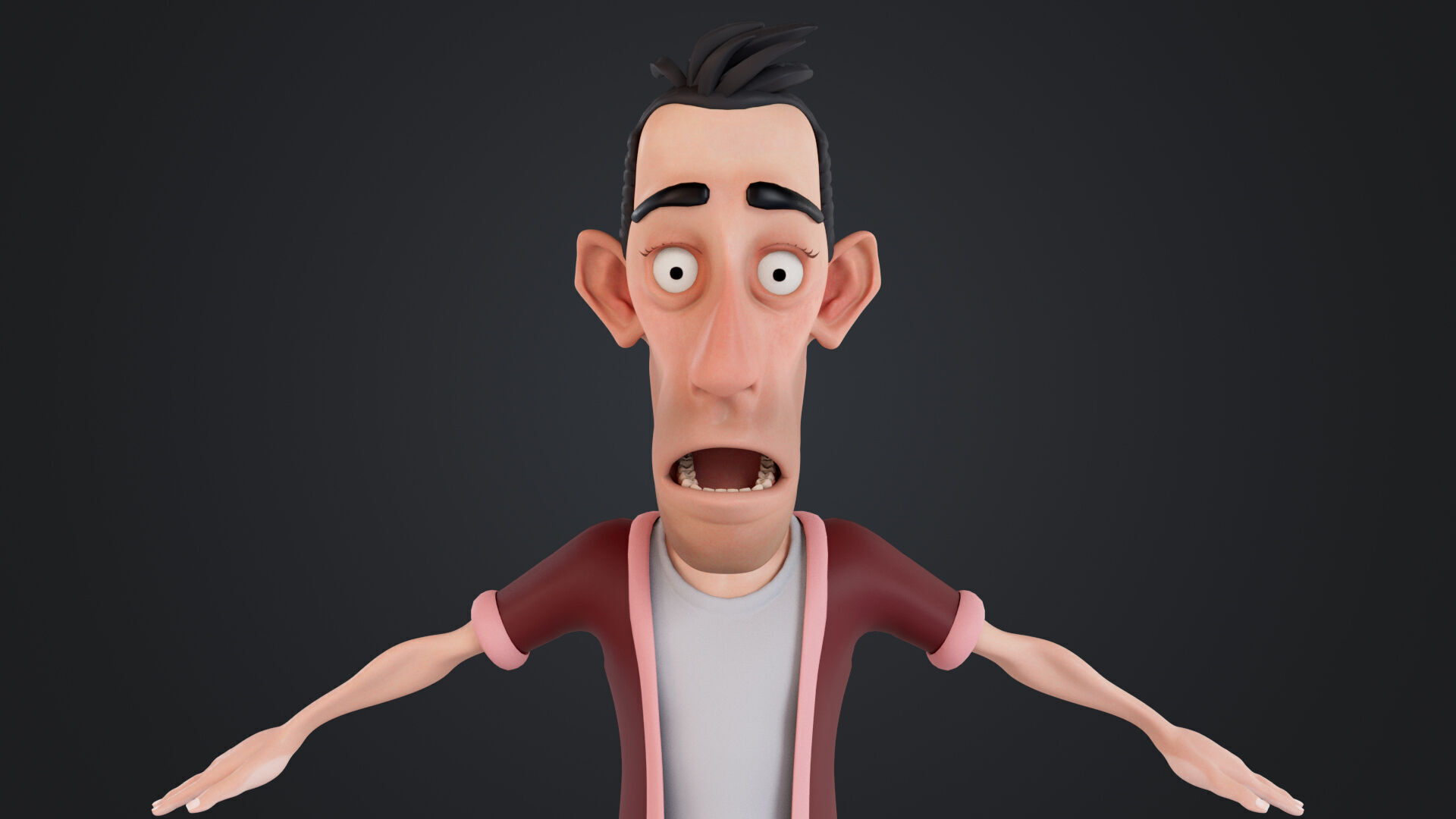 Cartoon Man Rigged Low-poly 3D model_14