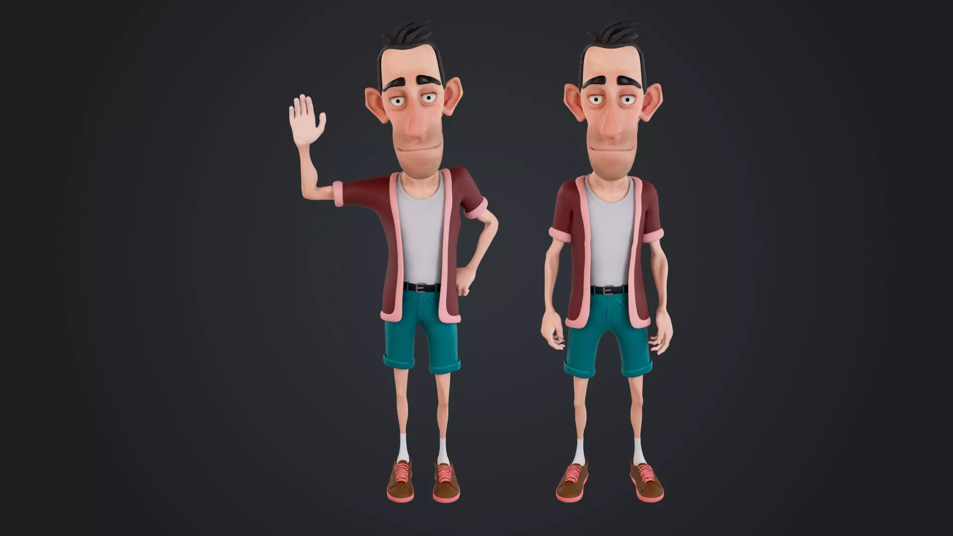 Cartoon Man Rigged Low-poly 3D model_0
