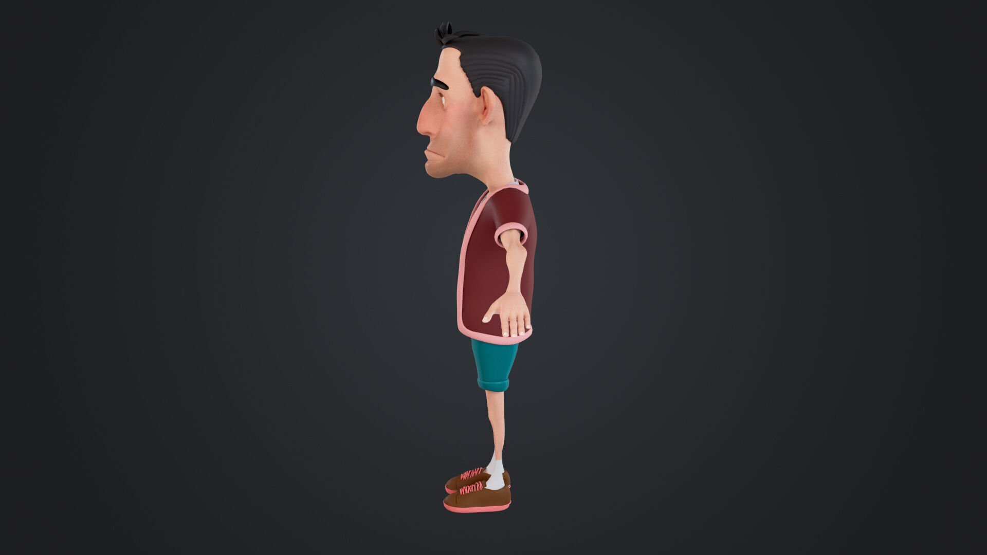 Cartoon Man Rigged Low-poly 3D model_3