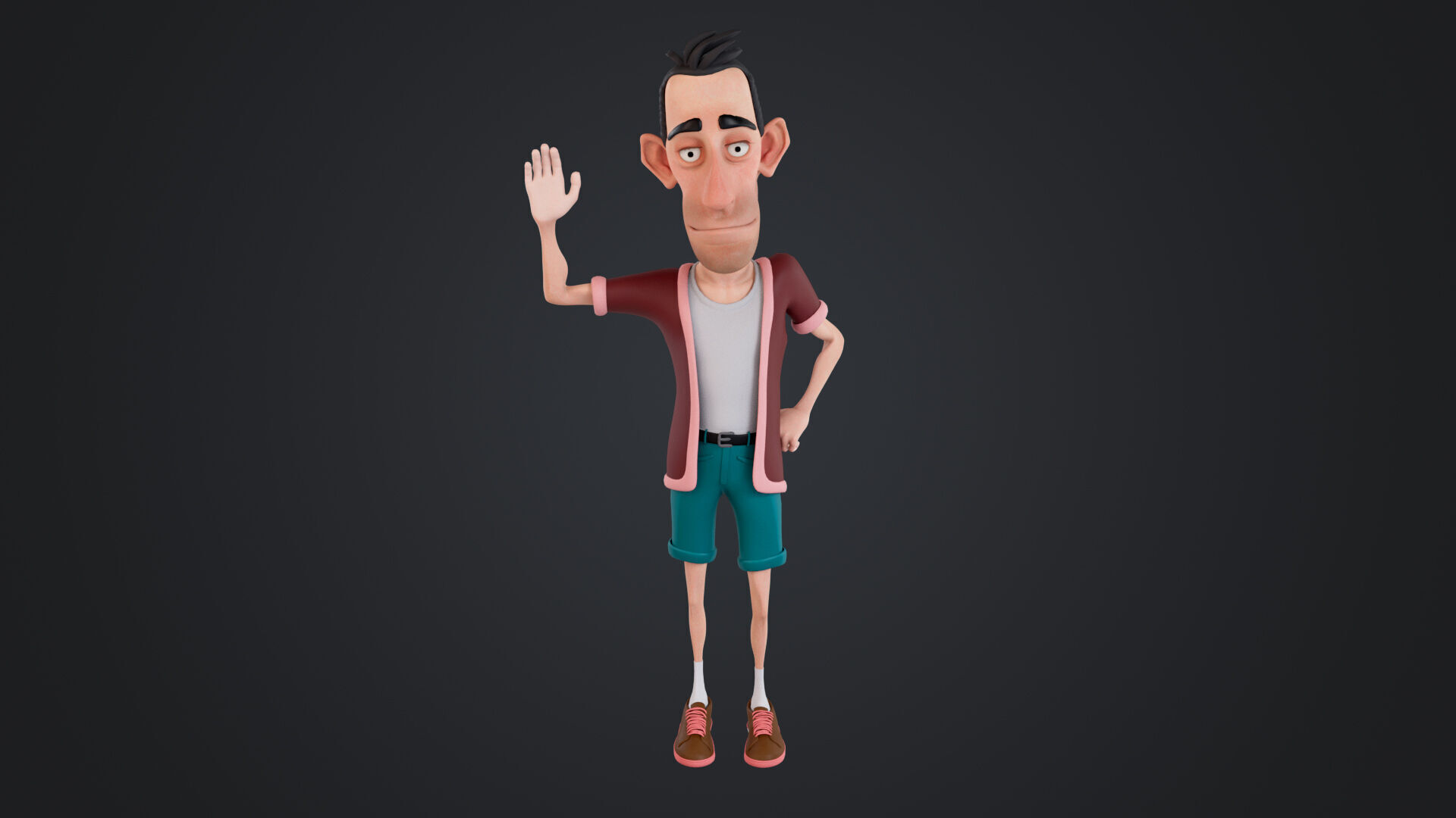 Cartoon Man Rigged Low-poly 3D model_17