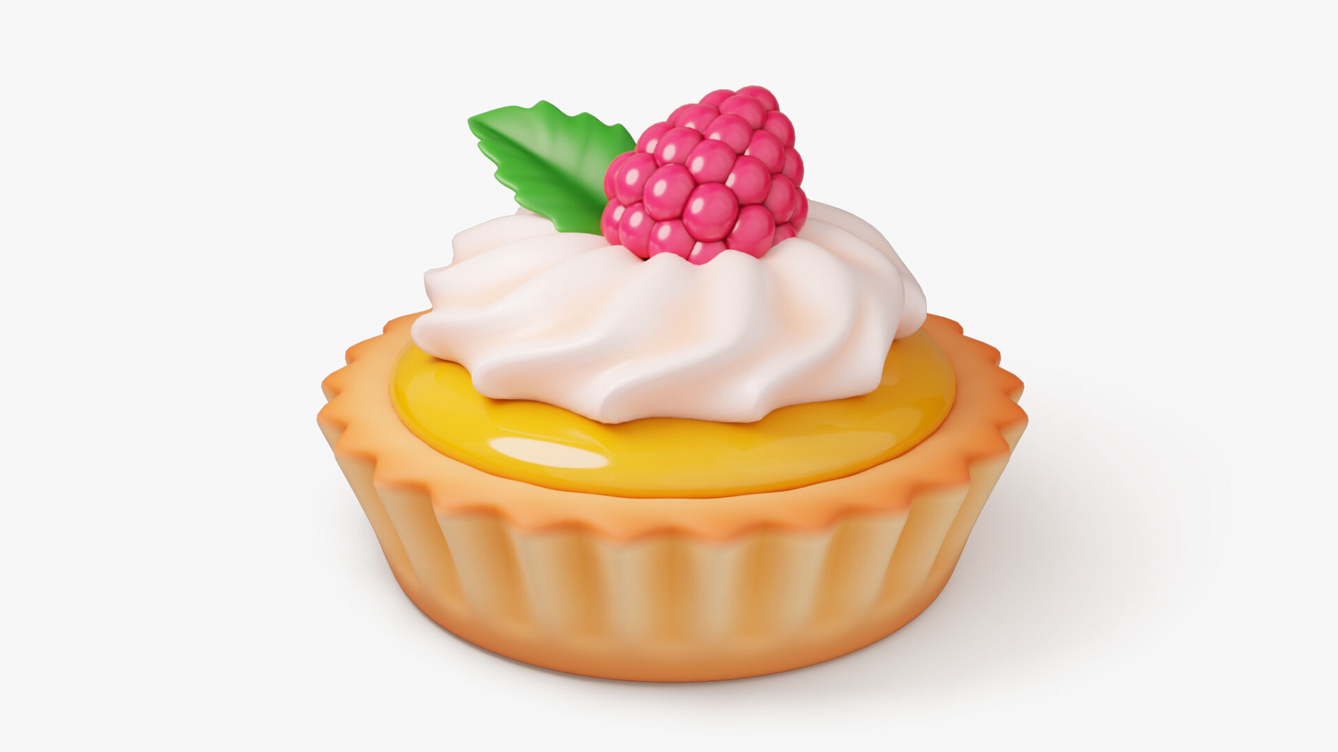 Fruit Tartlet with Cream 3D model_2