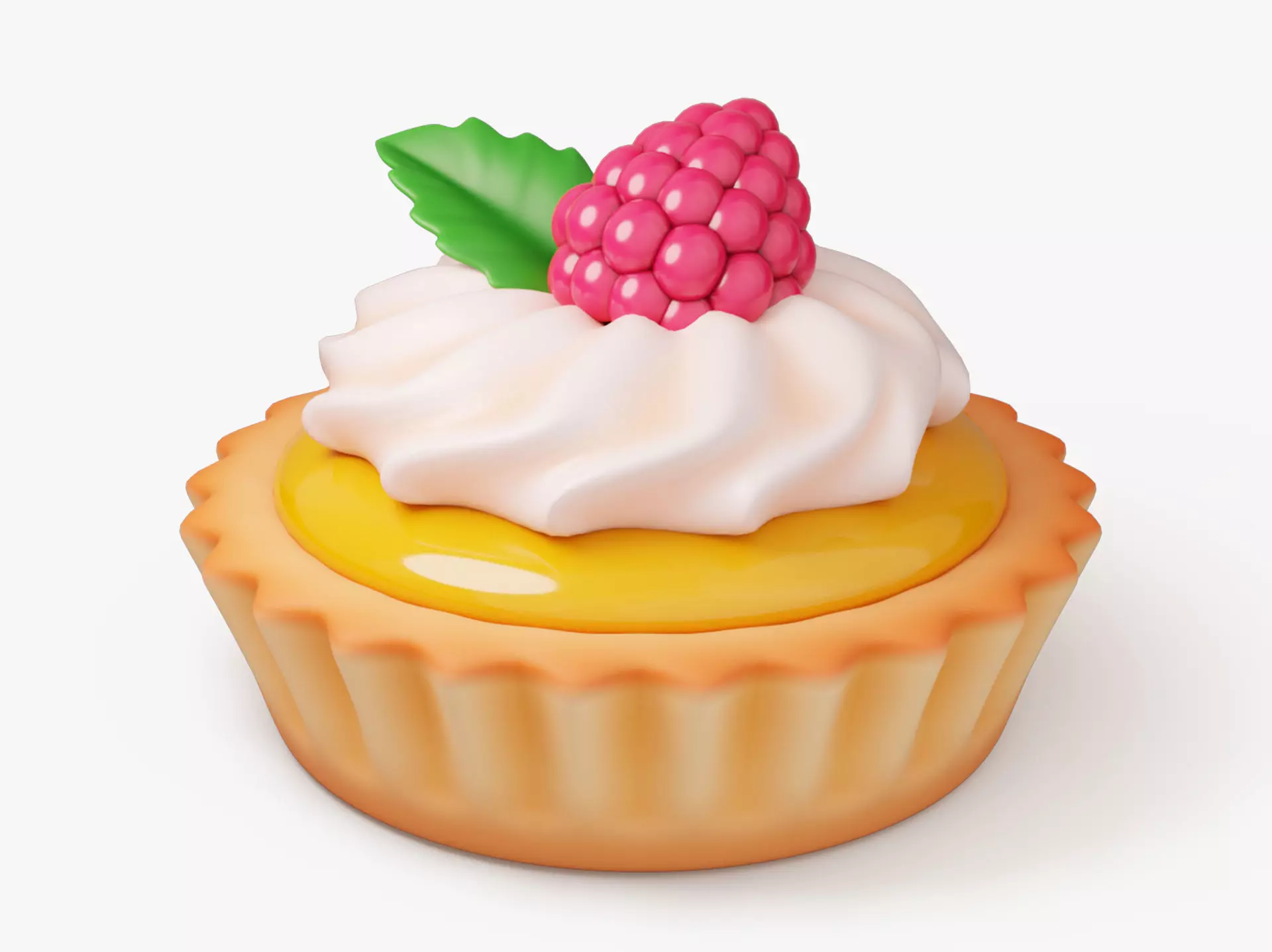 Fruit Tartlet with Cream 3D model_0