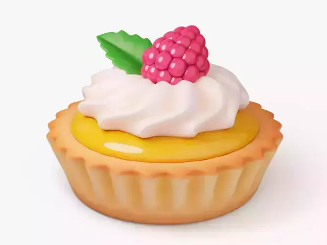 Fruit Tartlet with Cream 3D model