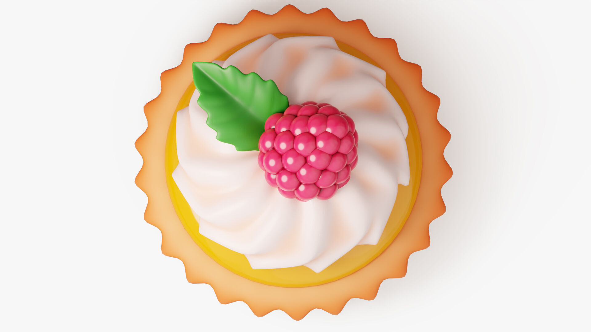 Fruit Tartlet with Cream 3D model_4
