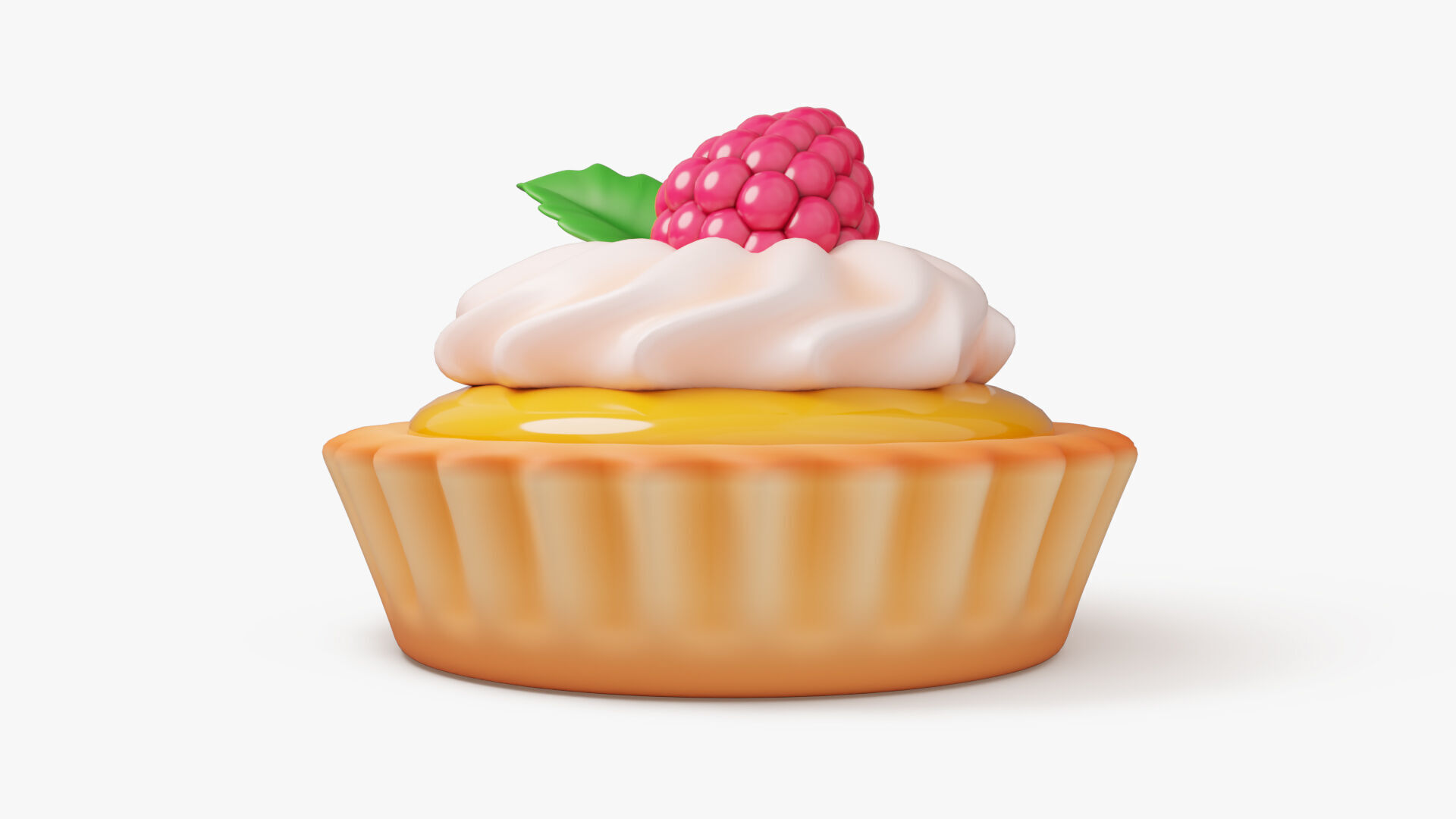Fruit Tartlet with Cream 3D model_3