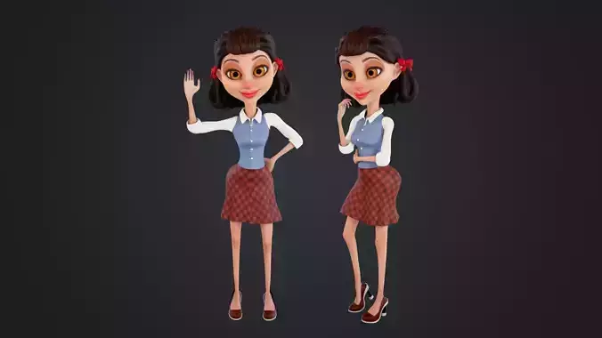 Cartoon Woman Rigged