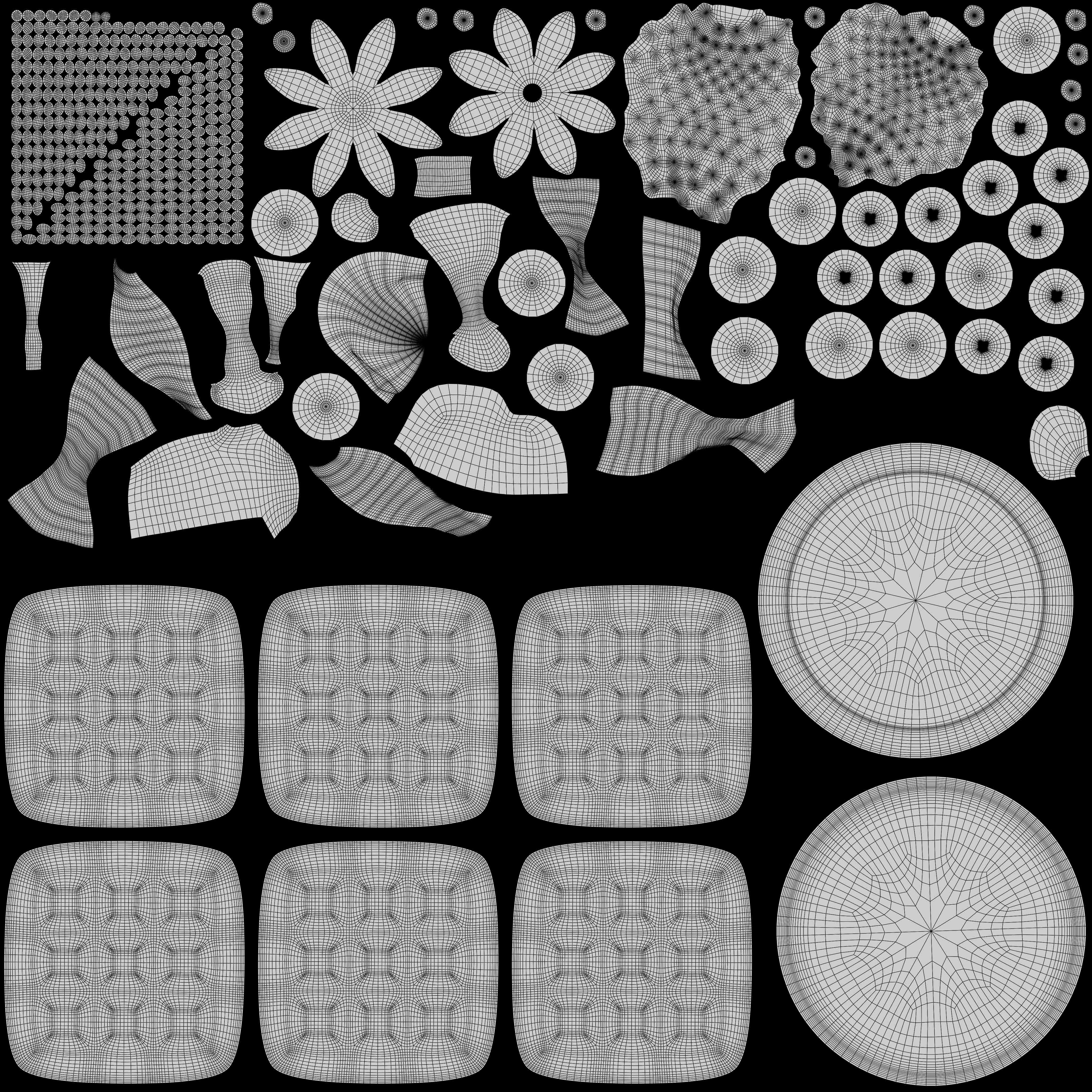 Waffle Stack with Berries 3D model_8