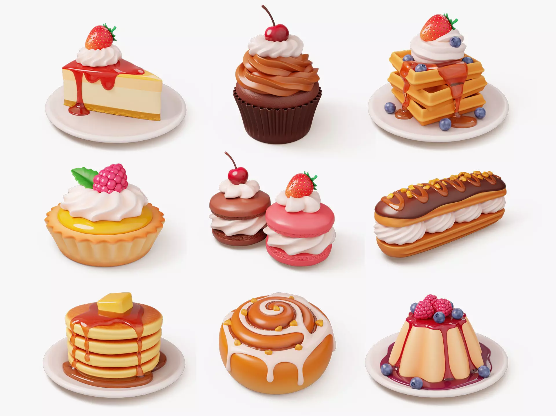 Sweet Dessert Pack 3D Model Collection_0