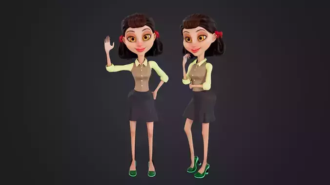 Cartoon Woman Rigged