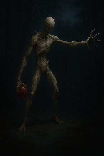 Creepy Humanoid Creature  Animated Game-Ready Model Low-poly 3D print model