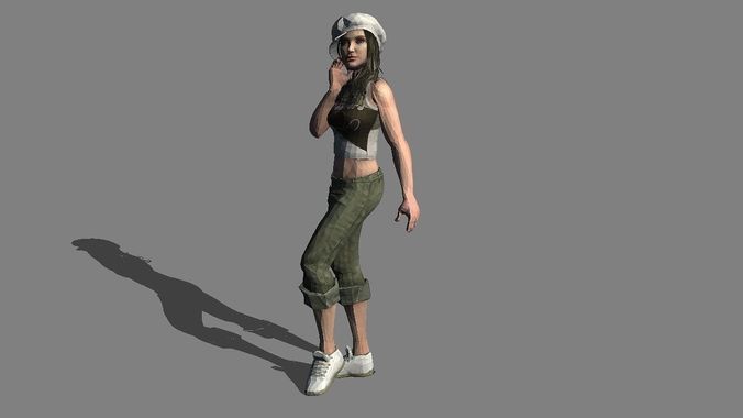 sexy girl 1 rigged Free low-poly 3D model