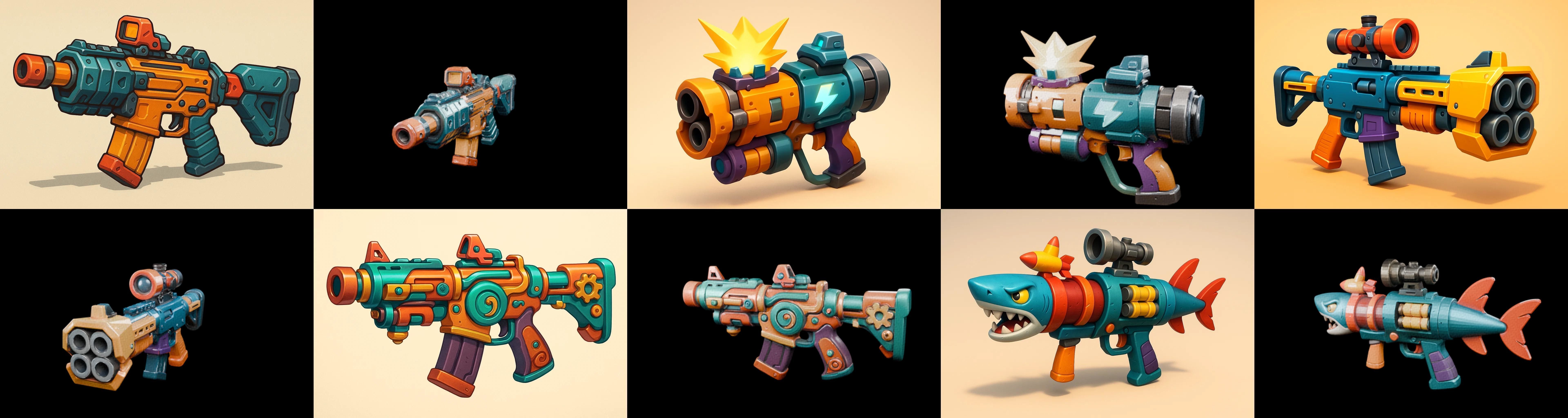 Weapon Rifle and Space Gun bundle 9 pack 100 glb Low-poly 3D model_3