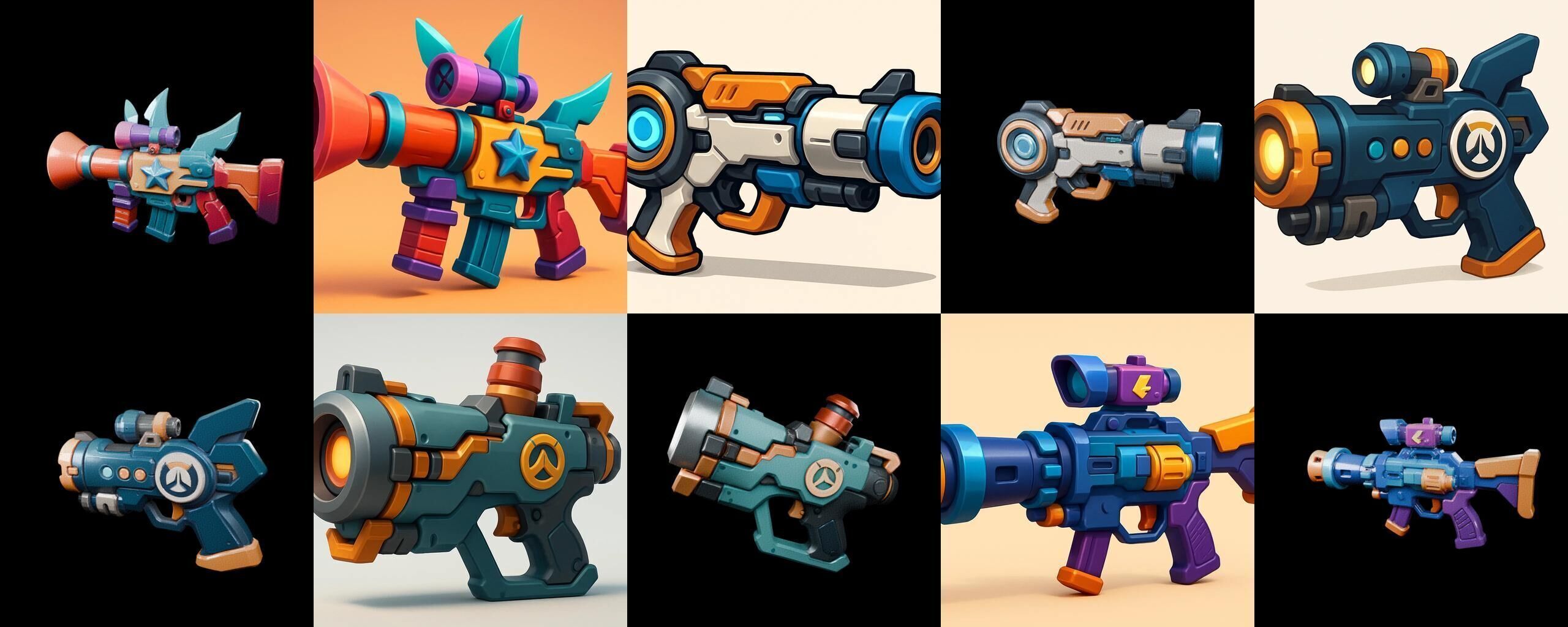 Weapon Rifle and Space Gun bundle 9 pack 100 glb Low-poly 3D model_19