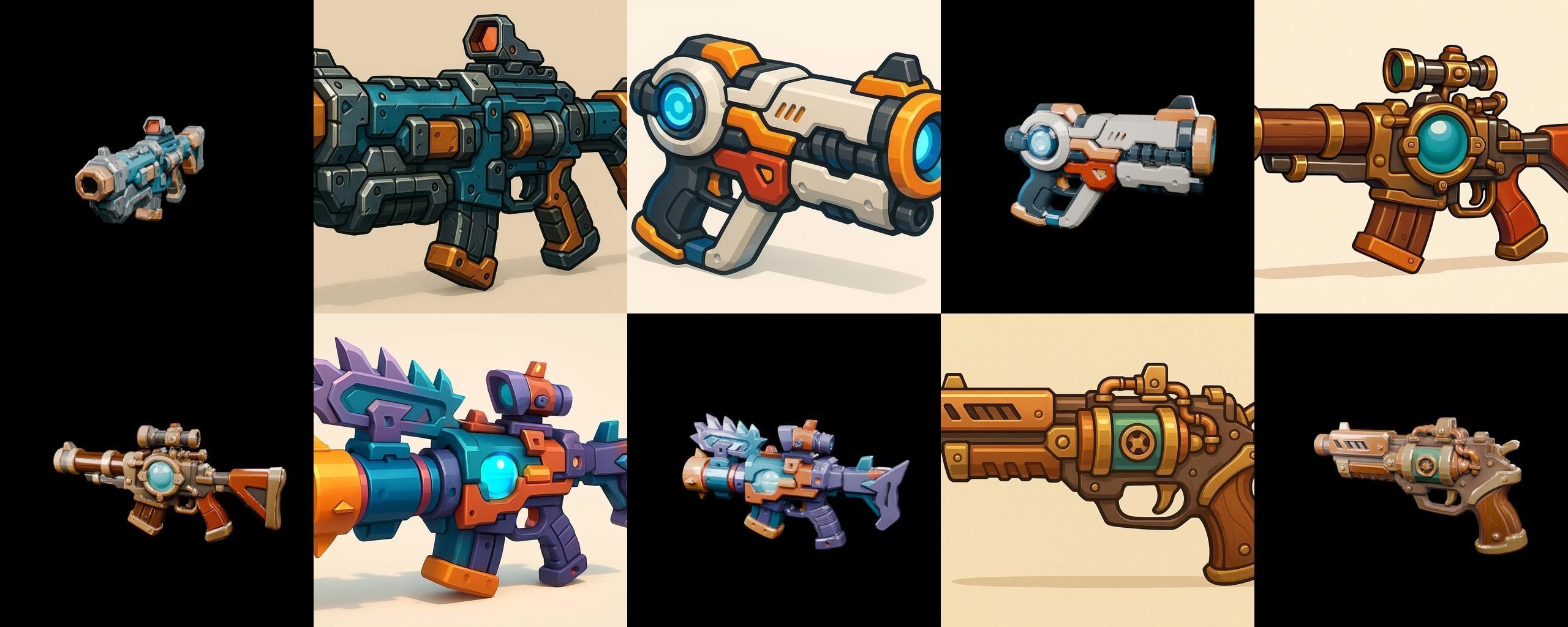 Weapon Rifle and Space Gun bundle 9 pack 100 glb Low-poly 3D model_9