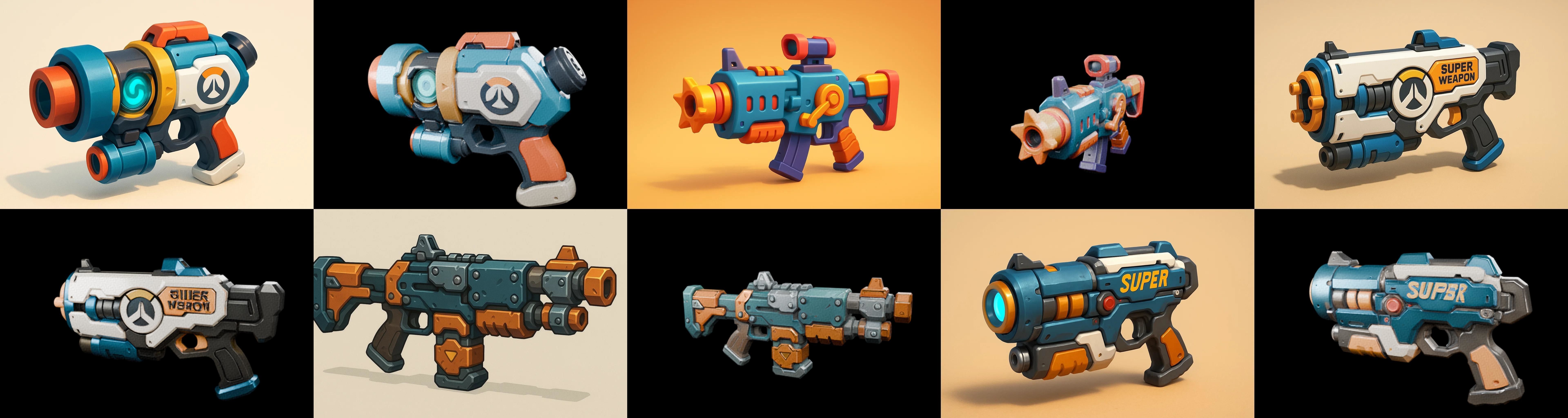 Weapon Rifle and Space Gun bundle 9 pack 100 glb Low-poly 3D model_7