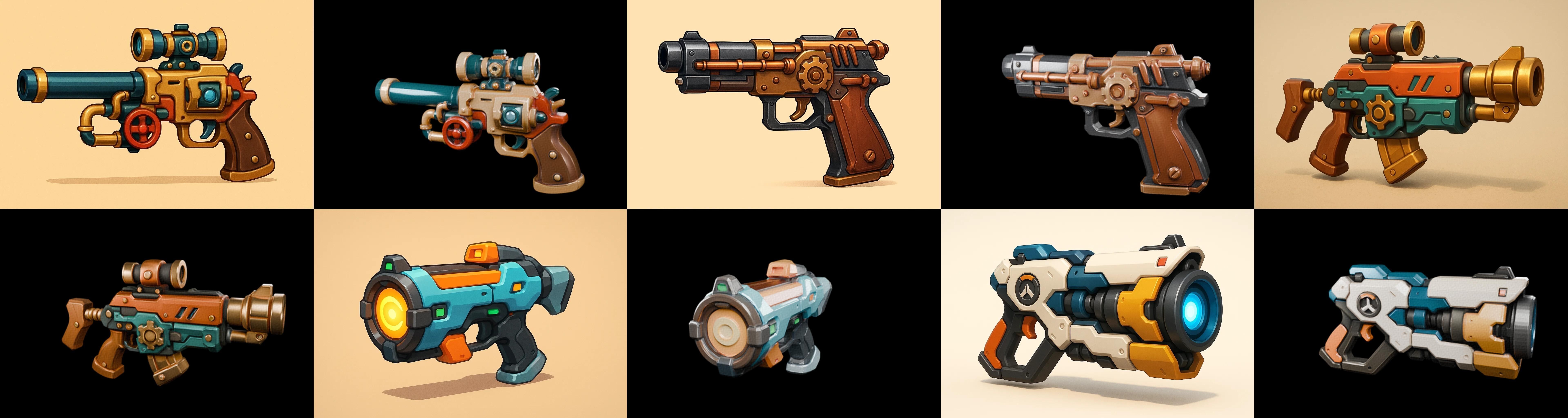 Weapon Rifle and Space Gun bundle 9 pack 100 glb Low-poly 3D model_18