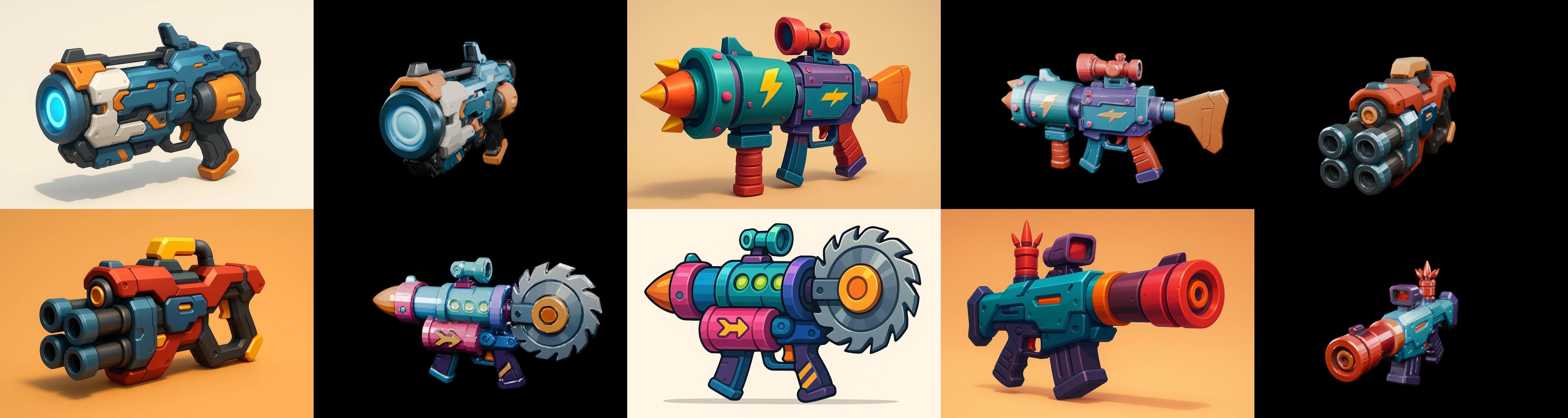 Weapon Rifle and Space Gun bundle 6 pack 100 glb Low-poly 3D model_3