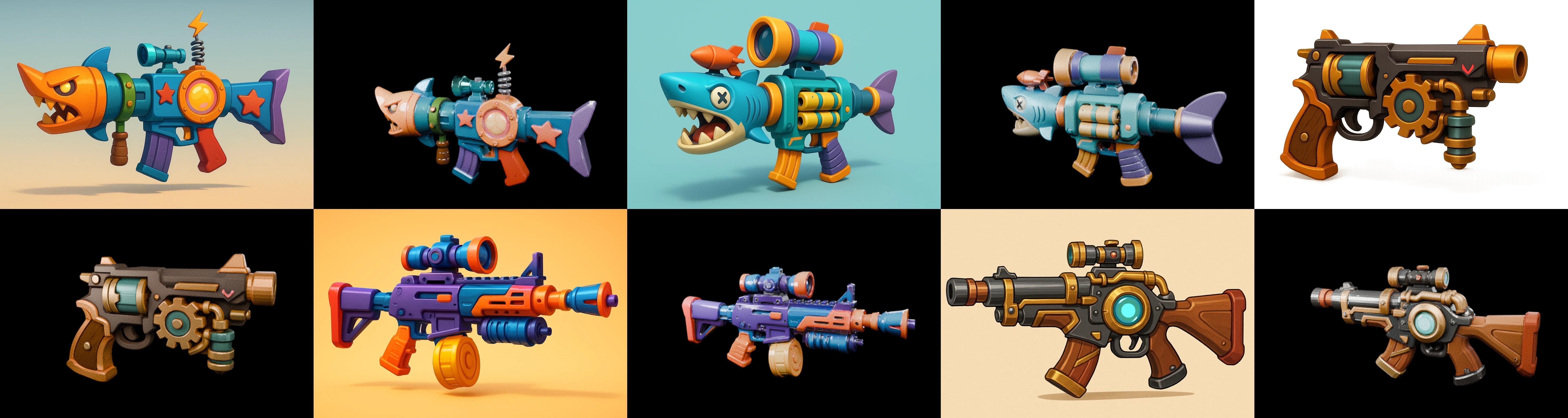 Weapon Rifle and Space Gun bundle 6 pack 100 glb Low-poly 3D model_10