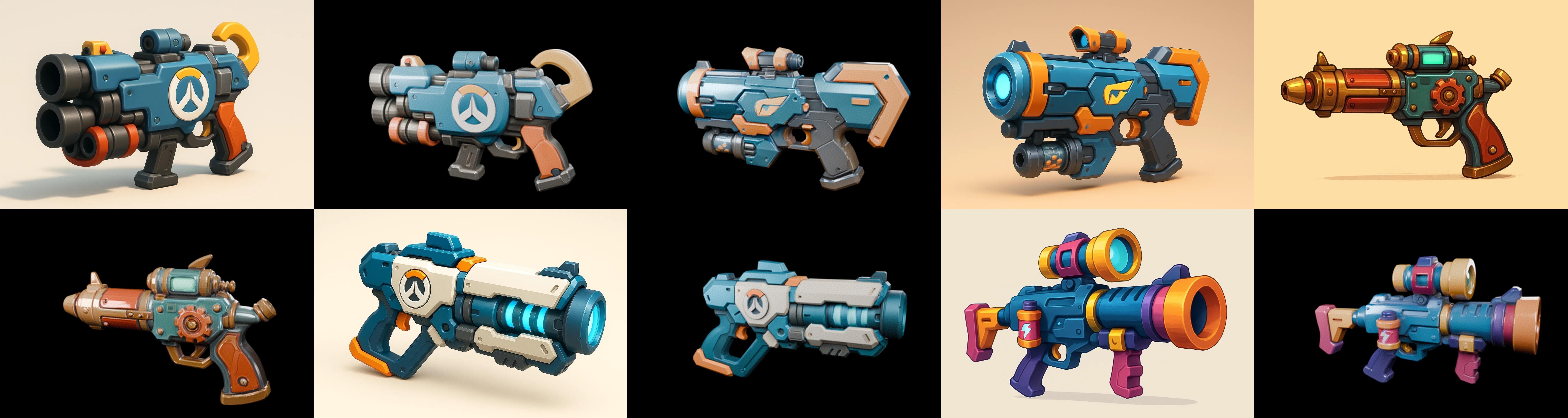 Weapon Rifle and Space Gun bundle 6 pack 100 glb Low-poly 3D model_8