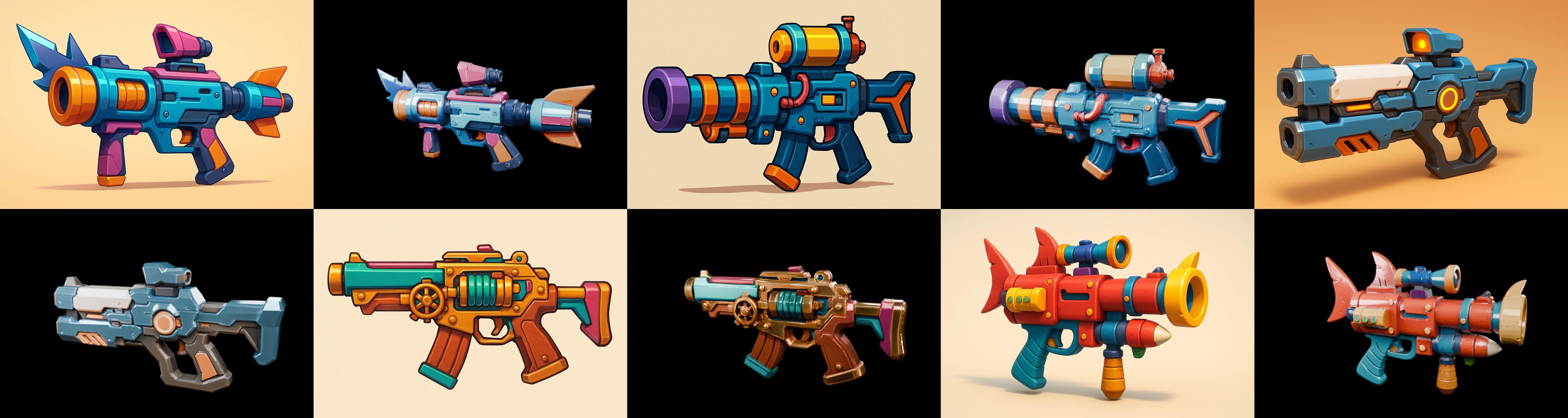 Weapon Rifle and Space Gun bundle 6 pack 100 glb Low-poly 3D model_11