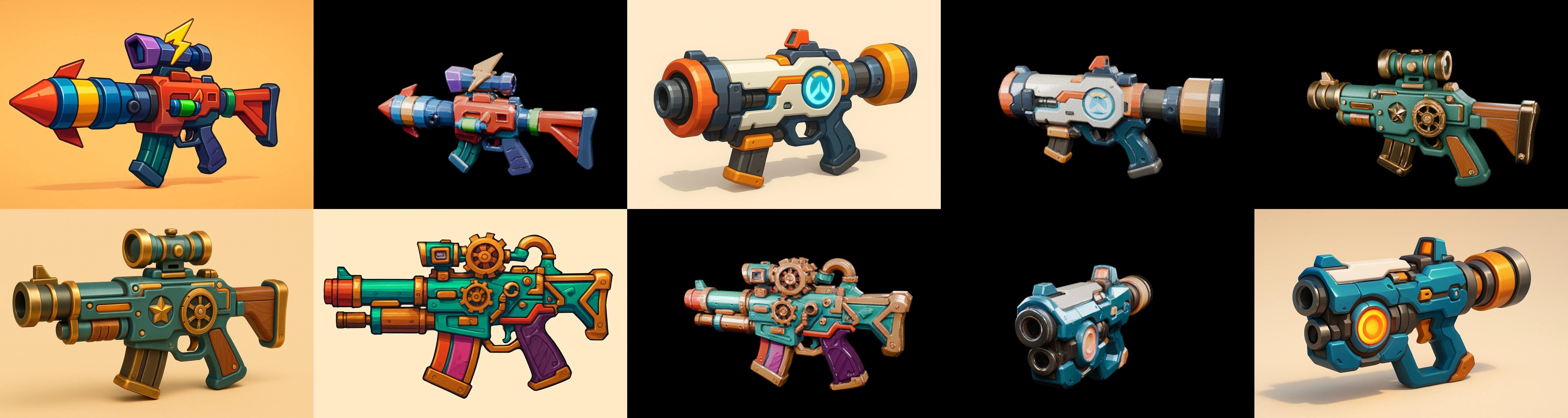 Weapon Rifle and Space Gun bundle 6 pack 100 glb Low-poly 3D model_18