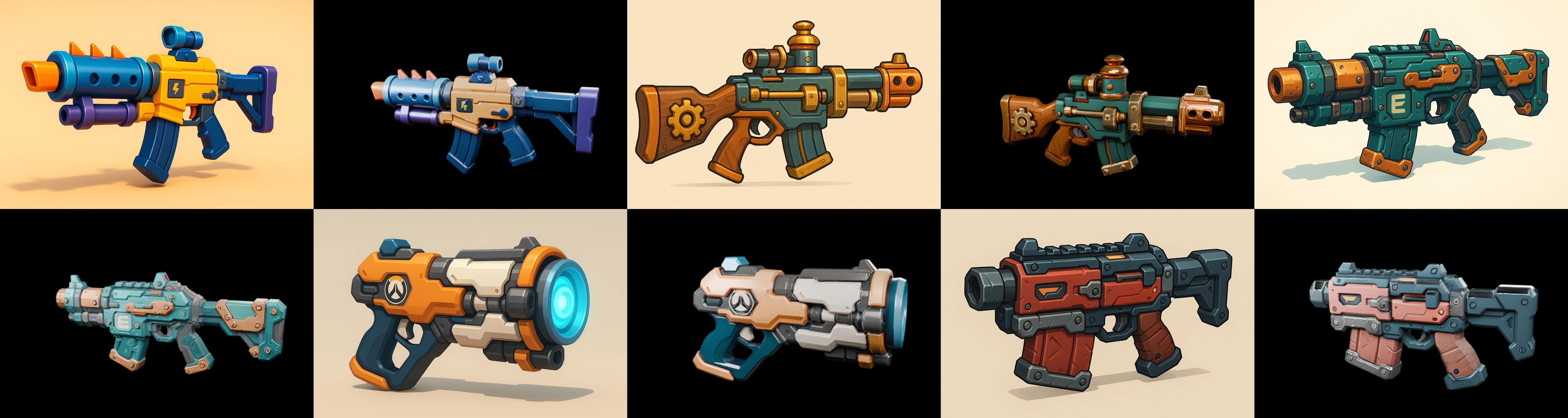 Weapon Rifle and Space Gun bundle 6 pack 100 glb Low-poly 3D model_16