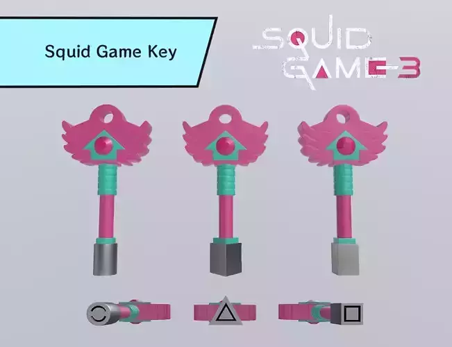 Squid Game-Inspired Keys Low-poly 3D model