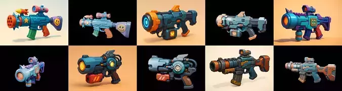 Weapon Rifle and Space Gun bundle 47 pack 19 glb