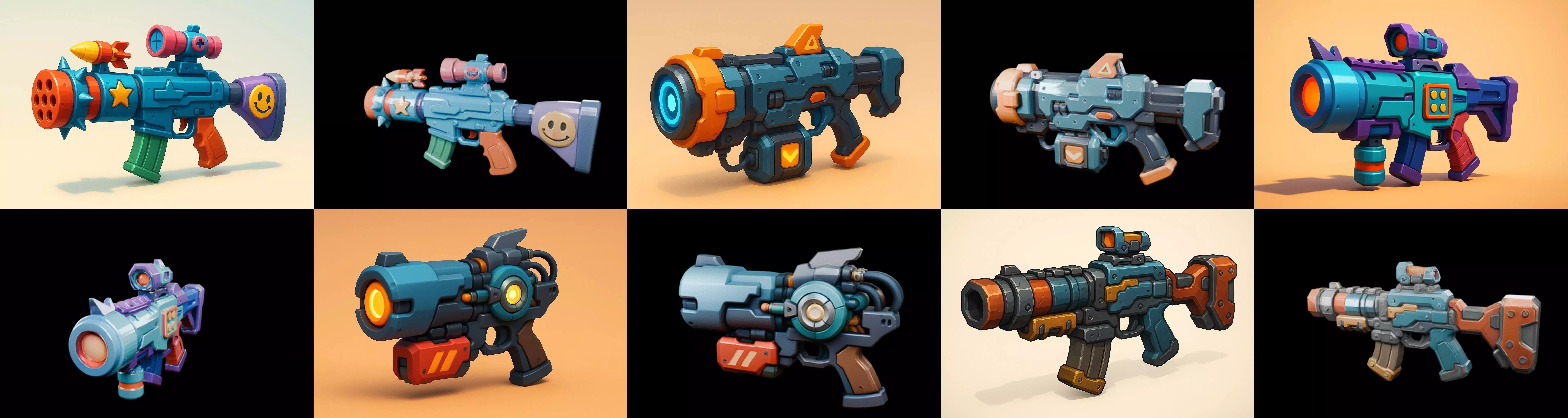 Weapon Rifle and Space Gun bundle 47 pack 19 glb Low-poly 3D model_0