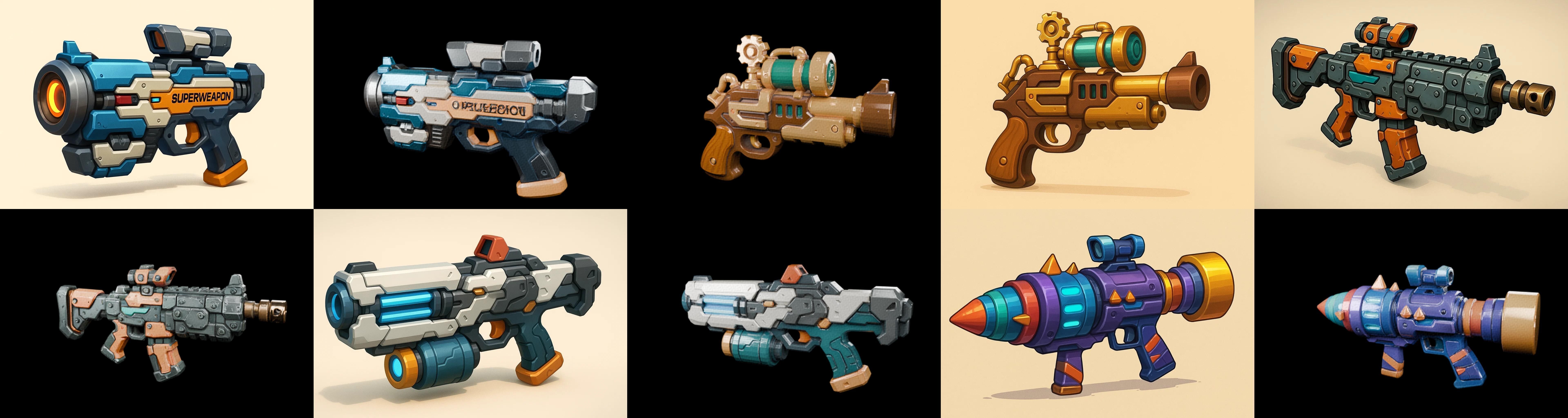 Weapon Rifle and Space Gun bundle 47 pack 19 glb Low-poly 3D model_1