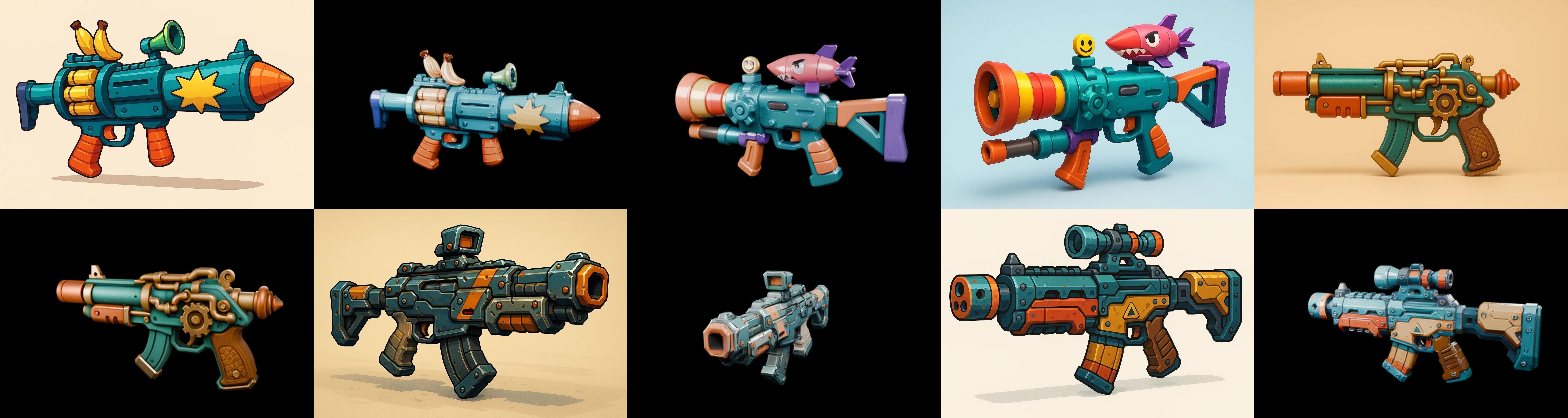 Weapon Rifle and Space Gun bundle 46 pack 100 glb Low-poly 3D model_17