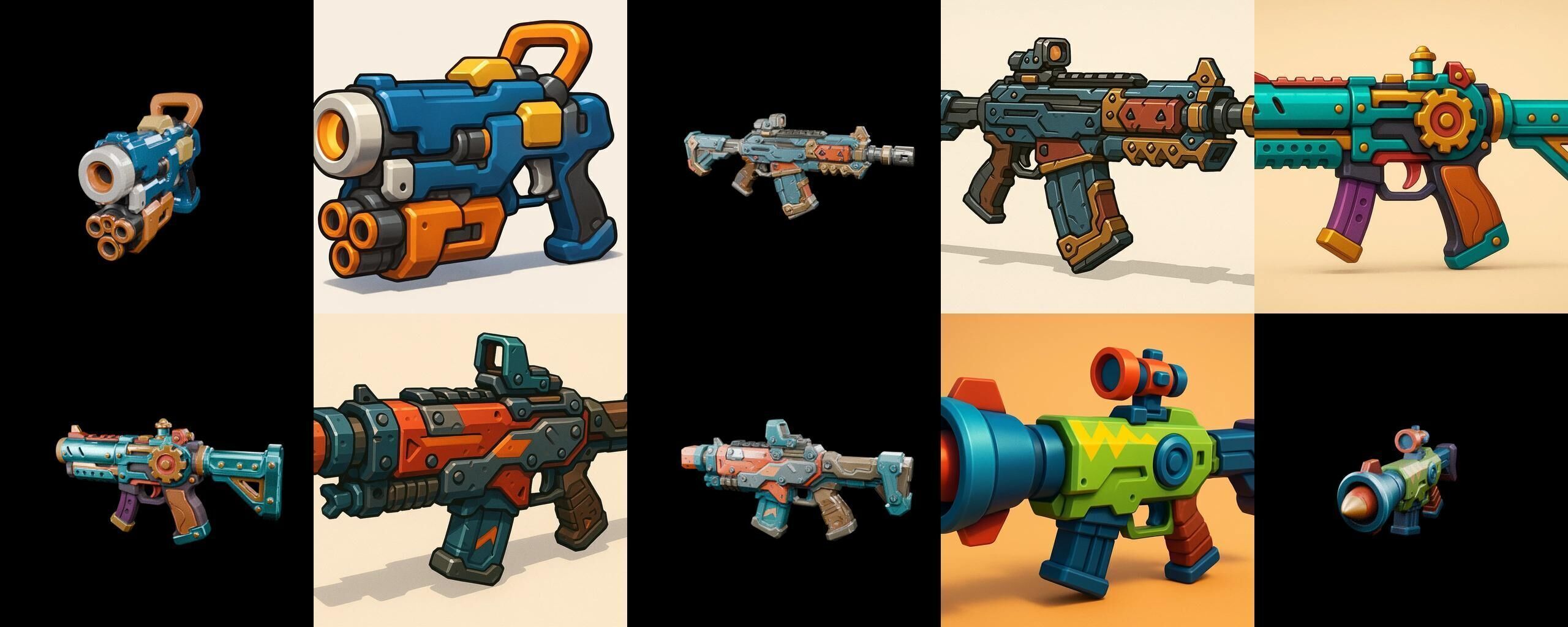 Weapon Rifle and Space Gun bundle 46 pack 100 glb Low-poly 3D model_13