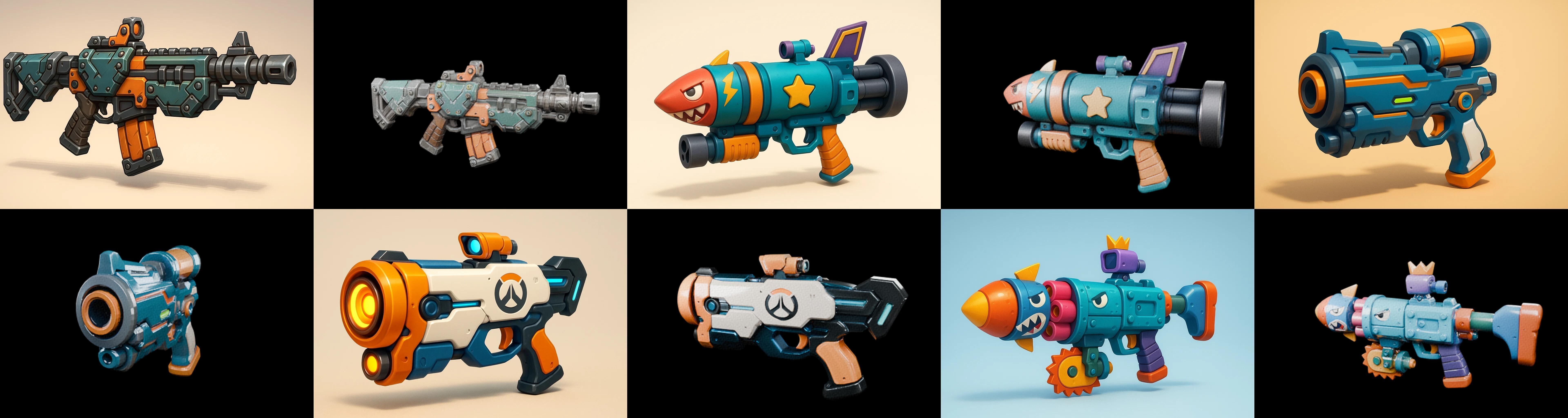 Weapon Rifle and Space Gun bundle 46 pack 100 glb Low-poly 3D model_3