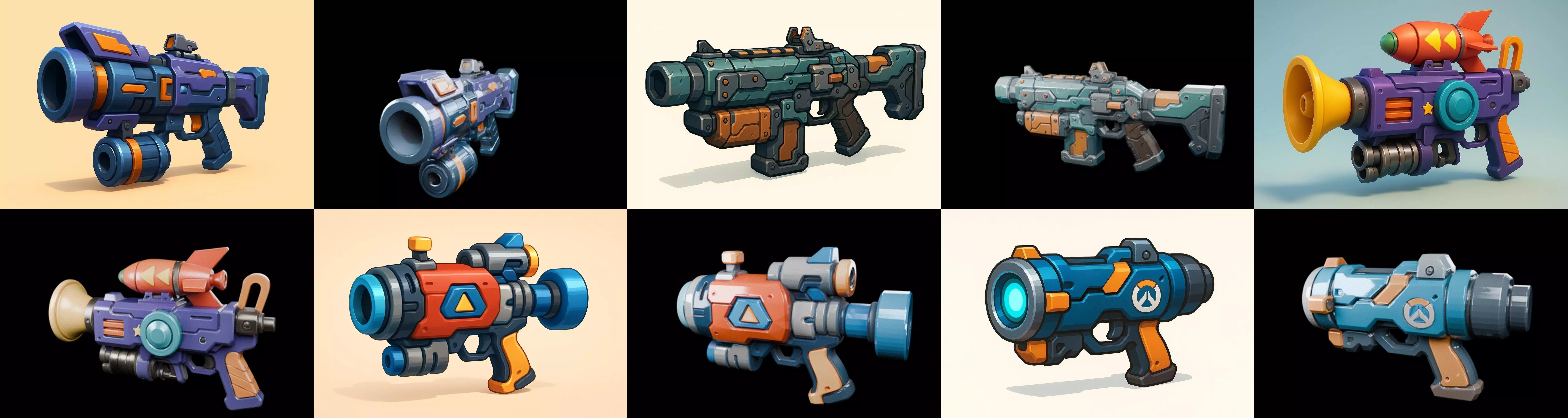 Weapon Rifle and Space Gun bundle 46 pack 100 glb Low-poly 3D model_0