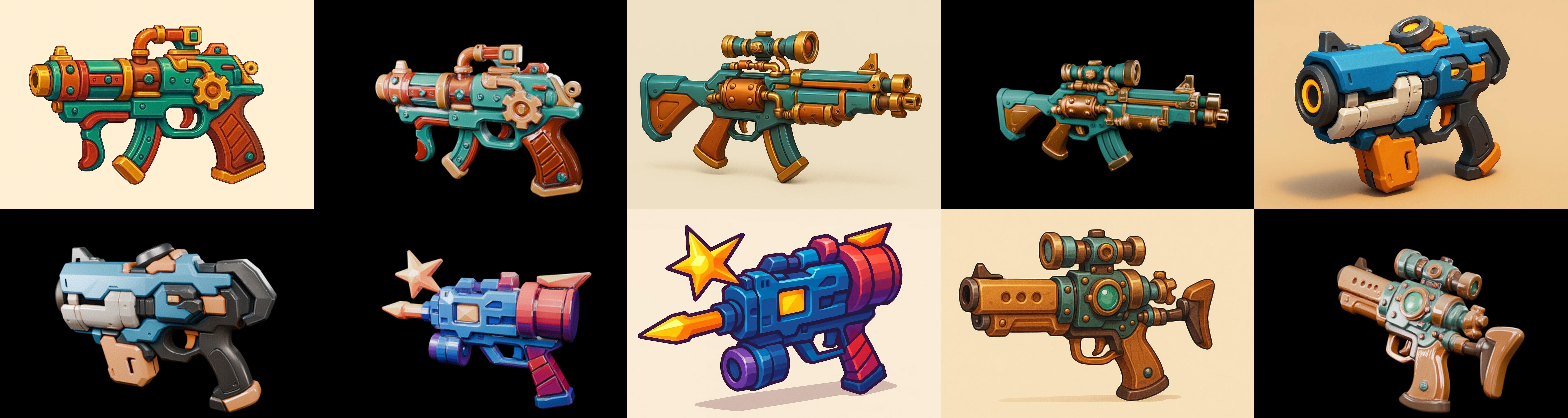 Weapon Rifle and Space Gun bundle 46 pack 100 glb Low-poly 3D model_2