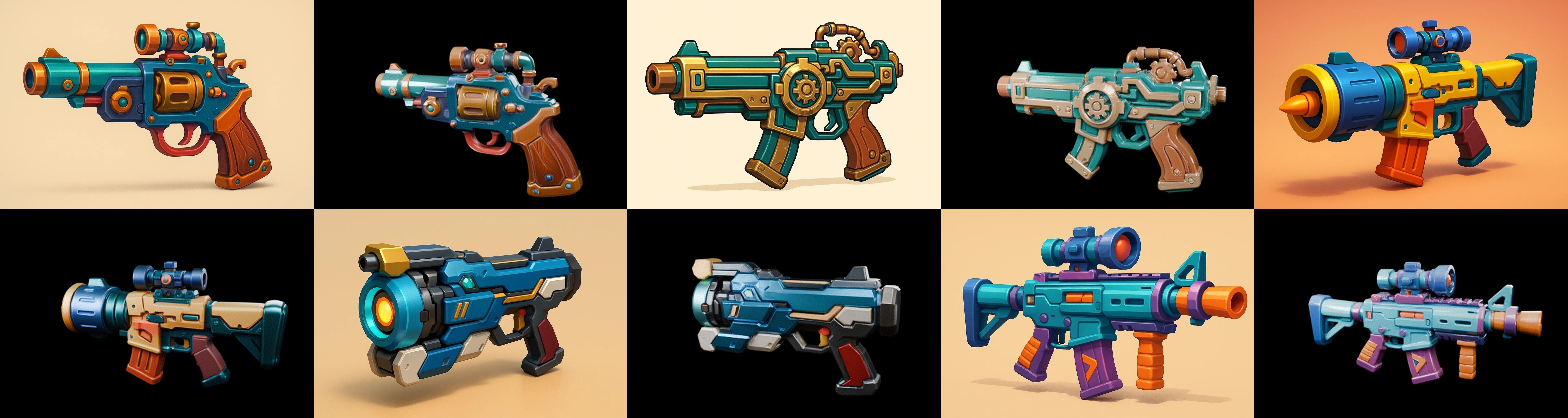 Weapon Rifle and Space Gun bundle 46 pack 100 glb Low-poly 3D model_16