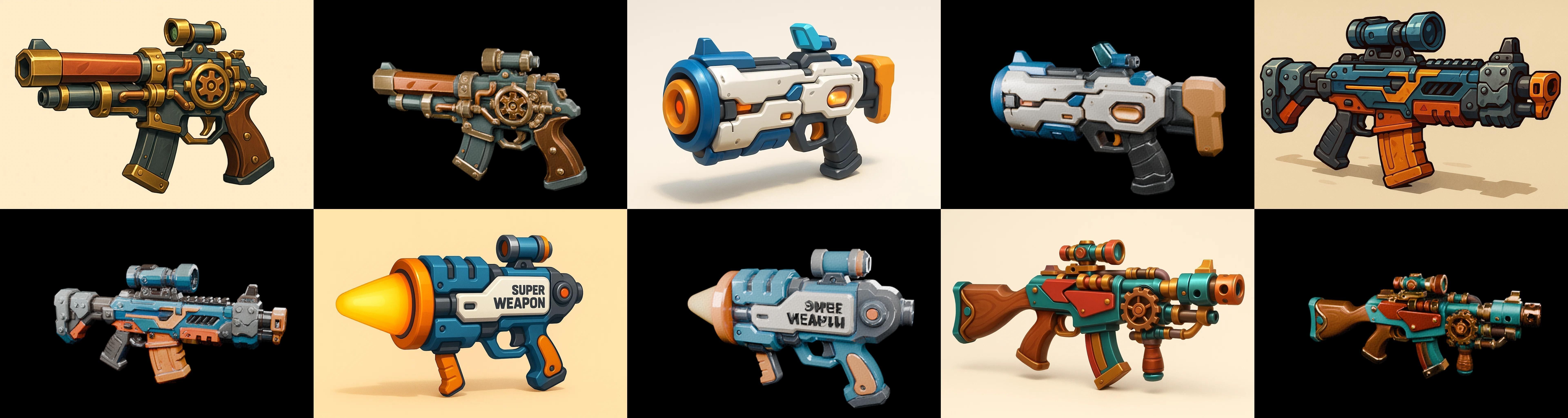 Weapon Rifle and Space Gun bundle 46 pack 100 glb Low-poly 3D model_19