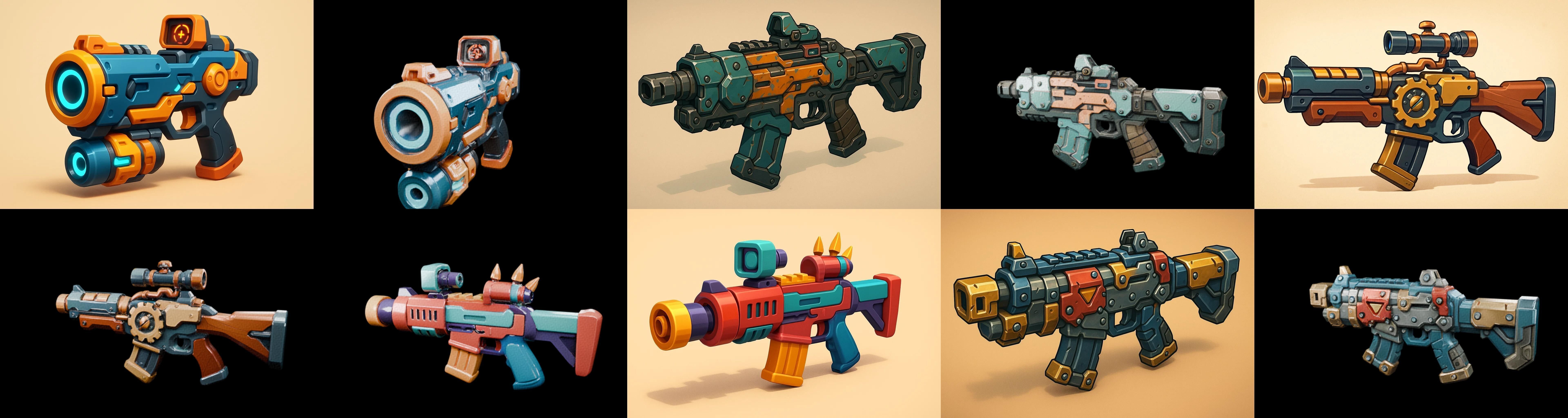 Weapon Rifle and Space Gun bundle 46 pack 100 glb Low-poly 3D model_9