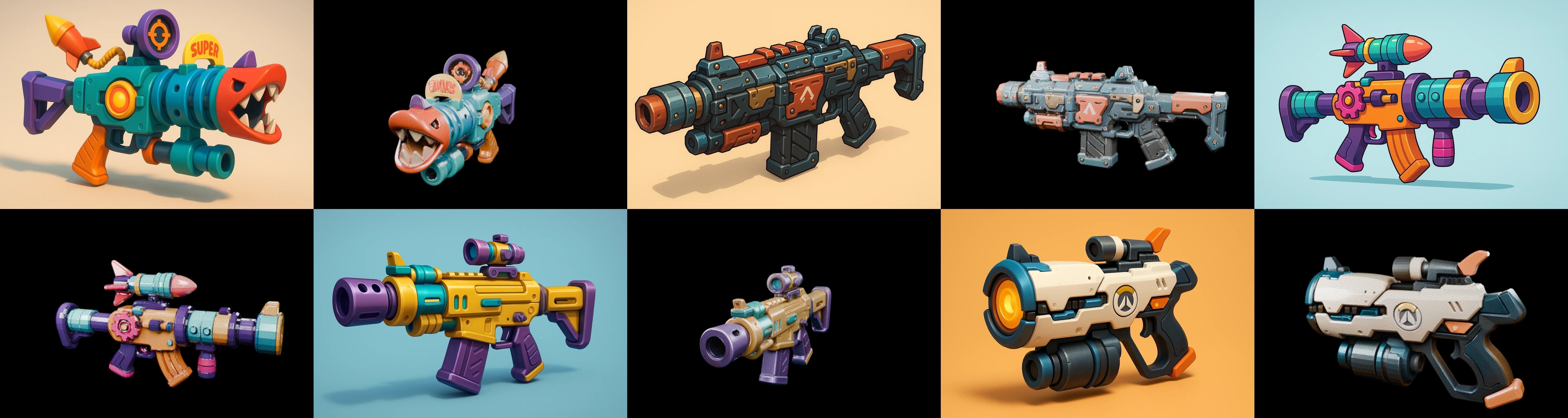 Weapon Rifle and Space Gun bundle 46 pack 100 glb Low-poly 3D model_14